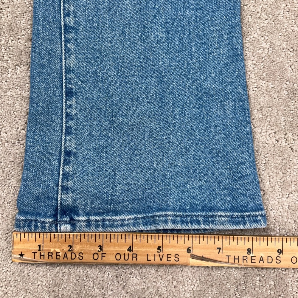 MOTHER Lil Outsider Sneak Jeans Girls 24 Blue Straight High Rise USA - Picture 12 of 15